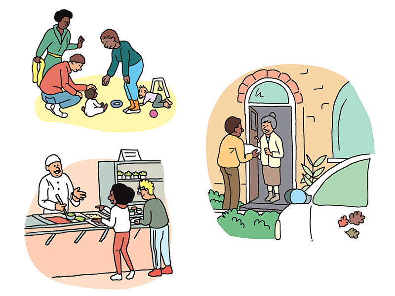 24h dans la vie d'une famille Bondynoise - illustrations