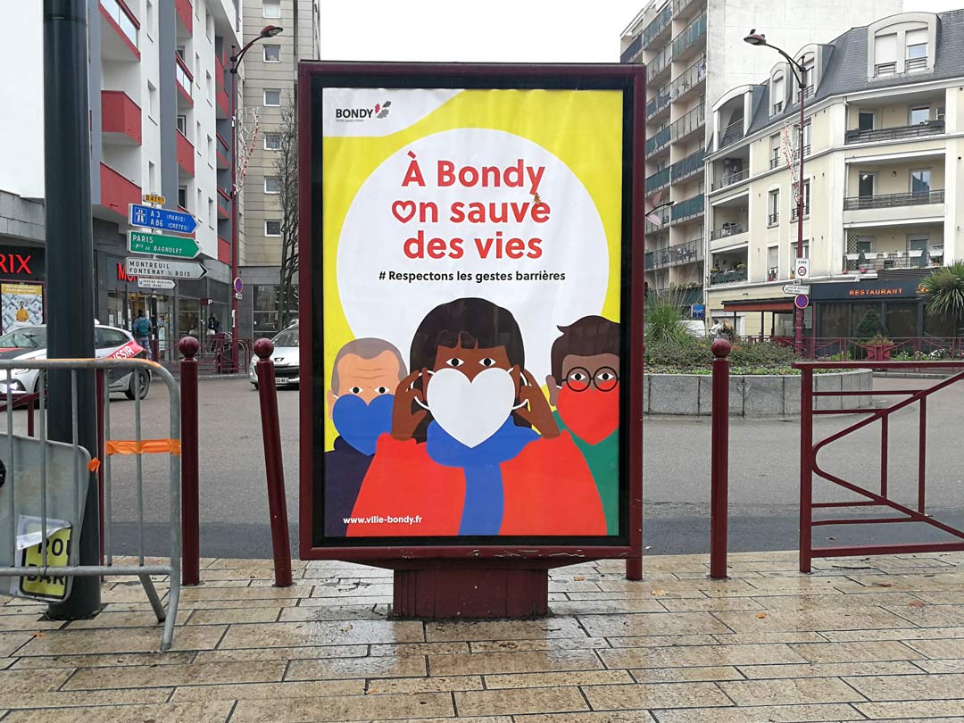 Campagne d'affichage masque covid